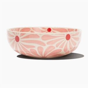 Rise and Shine Large Bowl Pink and Red Retro Flower
